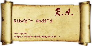 Ribár Abád névjegykártya